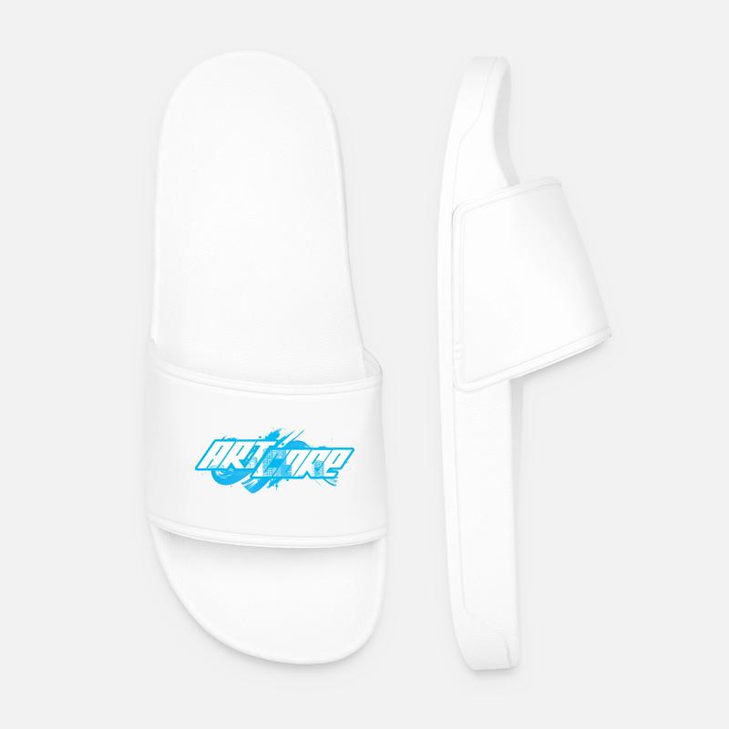 ArtCore graffiti Blue Splash pun Hardcore - Men’s Pool Sliders - white