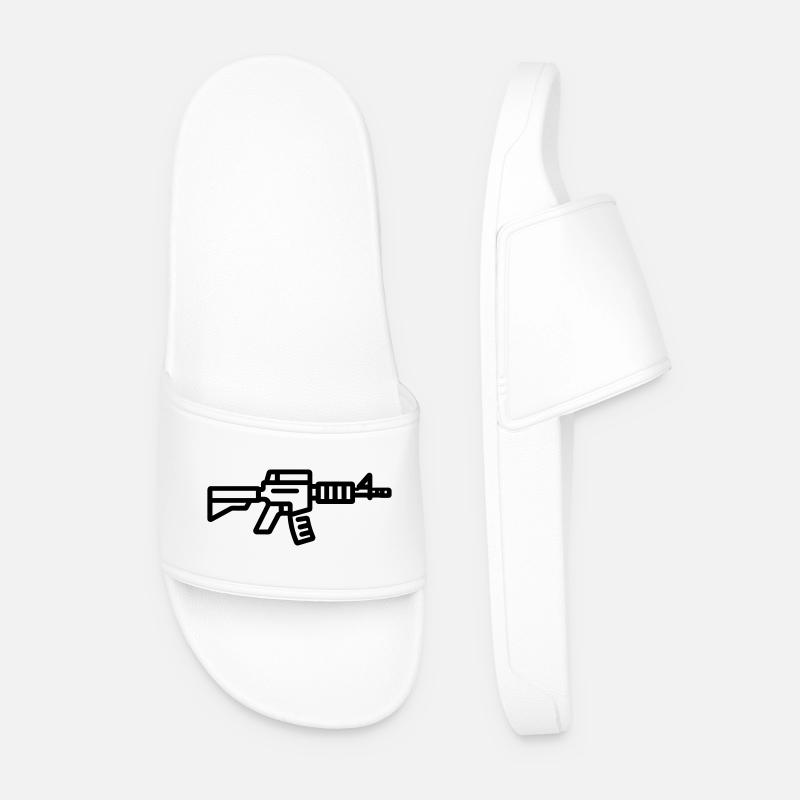 Waffe - Männer Badelatschen - Weiß