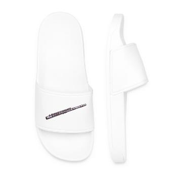 Line Flute Illustration - Men’s Pool Sliders - white - Front