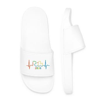 Bunte Pension 2026 - Retirement - Pension EKG Puls - Men’s Pool Sliders - white - Front