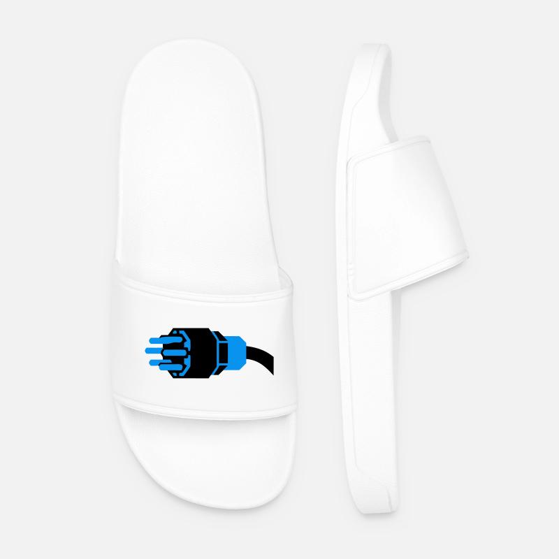 Starkstrom Stecker Elektriker - Männer Badelatschen - Weiß