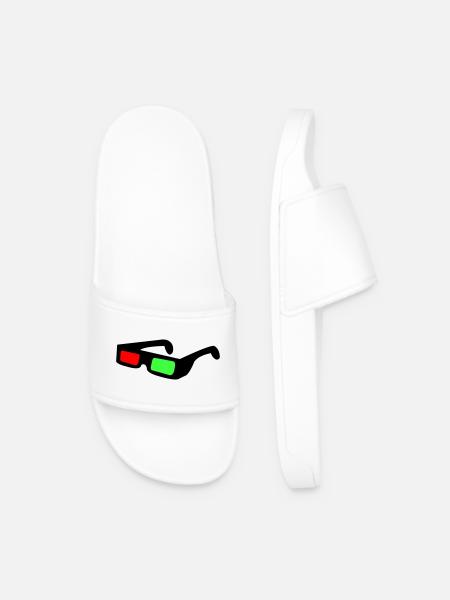 Blocs néon dans le contraste nocturne - Claquettes Homme - blanc