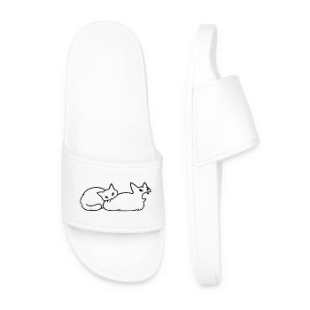Amoureux des Chats Humour Chat Mignon Original - Men’s Pool Sliders - white - Front