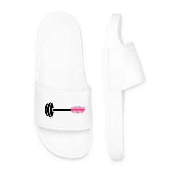 Neonrosa Haarkamm-Icon - Männer Badelatschen - Weiß - Vorne