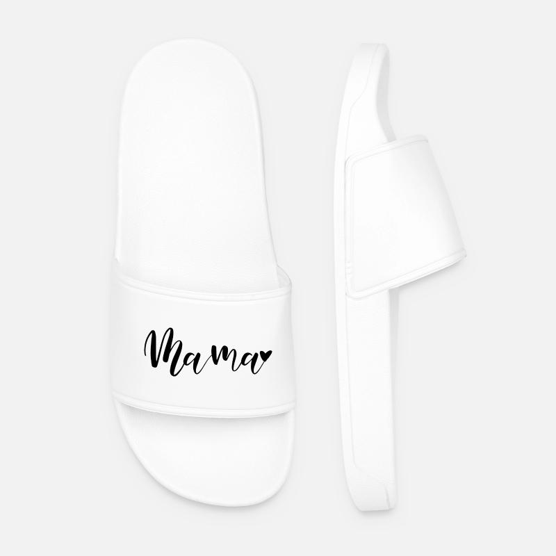 Mama Herz Geschenkidee - Männer Badelatschen - Weiß