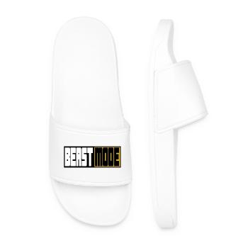 Beast Modes – Bold Block Typography - Men’s Pool Sliders - white - Front