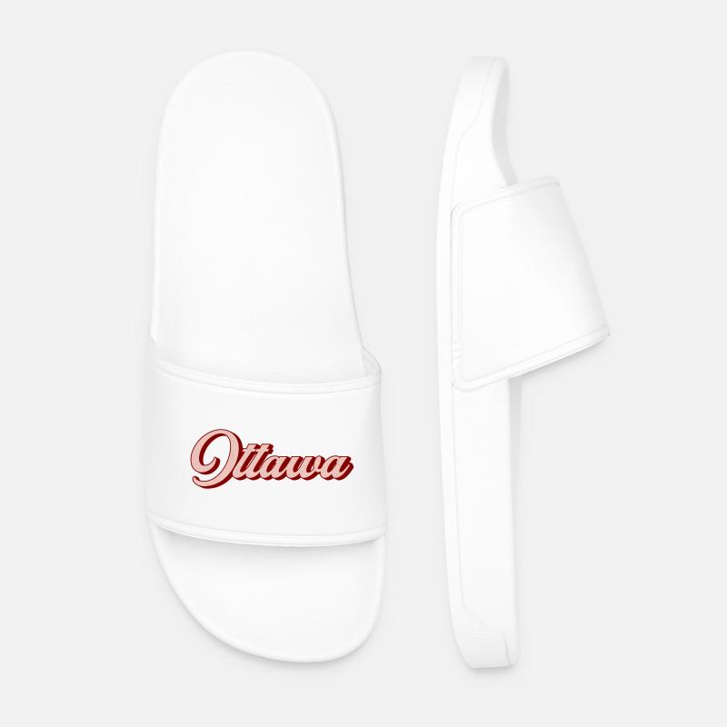 Ottawa Retro Script - Männer Badelatschen - Weiß