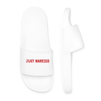 JE T'AIME. JUST MARRIED. EVJF. SAINT VALENTIN - Claquettes Homme - blanc - Devant