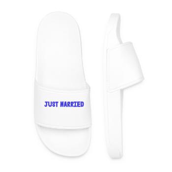 COUPLE. JUST MARRIED. EVJF. SAINT VALENTIN. MARIES - Claquettes Homme - blanc - Devant