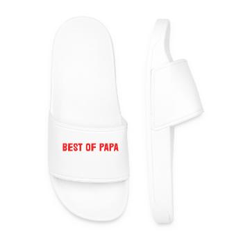 PAPA. VATERTAG. FROHER VATERTAG. ALLES GUTE ZUM GEBURTSTAG. - Männer Badelatschen - Weiß - Vorne