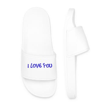 SAINT VALENTIN. EVJF. JE T'AIME. I LOVE YOU. AMOUR - Claquettes Homme - blanc - Devant
