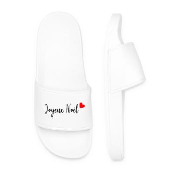 NOËL. JOYEUX NOËL. MERRY CHRISTMAS. PÈRE NOËL - Claquettes Homme - blanc - Devant