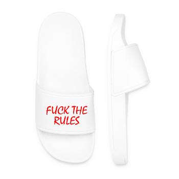 Fuck the rules - Männer Badelatschen - Weiß - Vorne