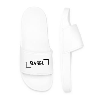 Basel black - Men’s Pool Sliders - white - Front