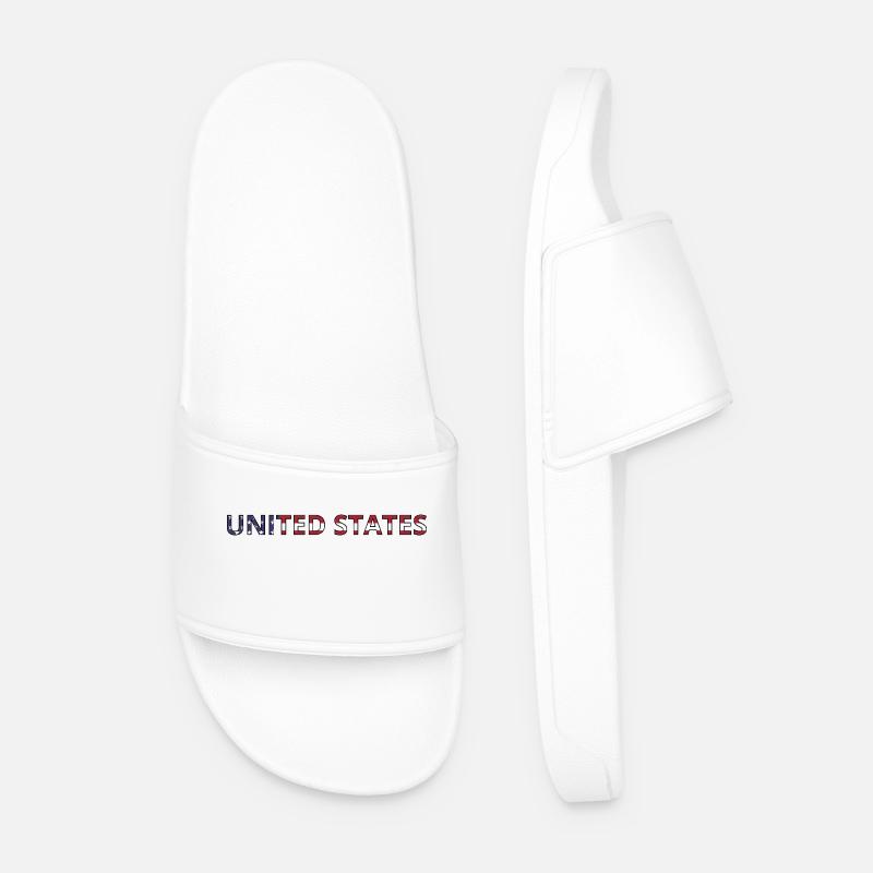 United State Flag - Men’s Pool Sliders - white