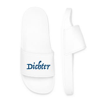 Poet Poem Writer - Men’s Pool Sliders - white - Front