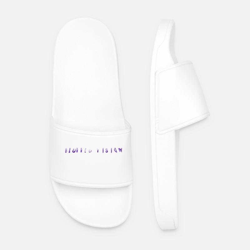 blurred vision - Men’s Pool Sliders - white