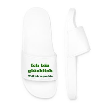 glücklicher Veganer - Männer Badelatschen - Weiß - Vorne