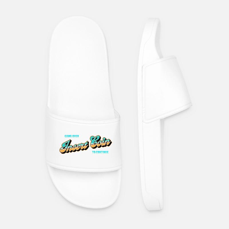 Insert Coin Arcade Nostalgie - Männer Badelatschen - Weiß