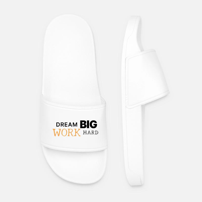 Dream Big | Work Hard | Motivation - Männer Badelatschen - Weiß