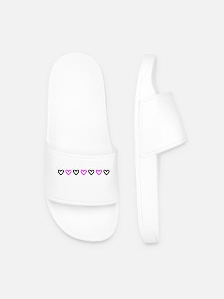 Heart Line - Men’s Pool Sliders - white