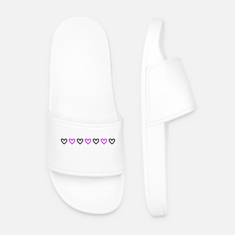 Heart Line - Men’s Pool Sliders - white