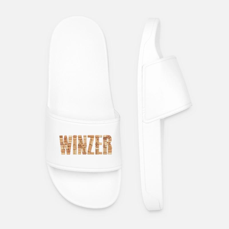 Winemaker – Cork Design - Men’s Pool Sliders - white