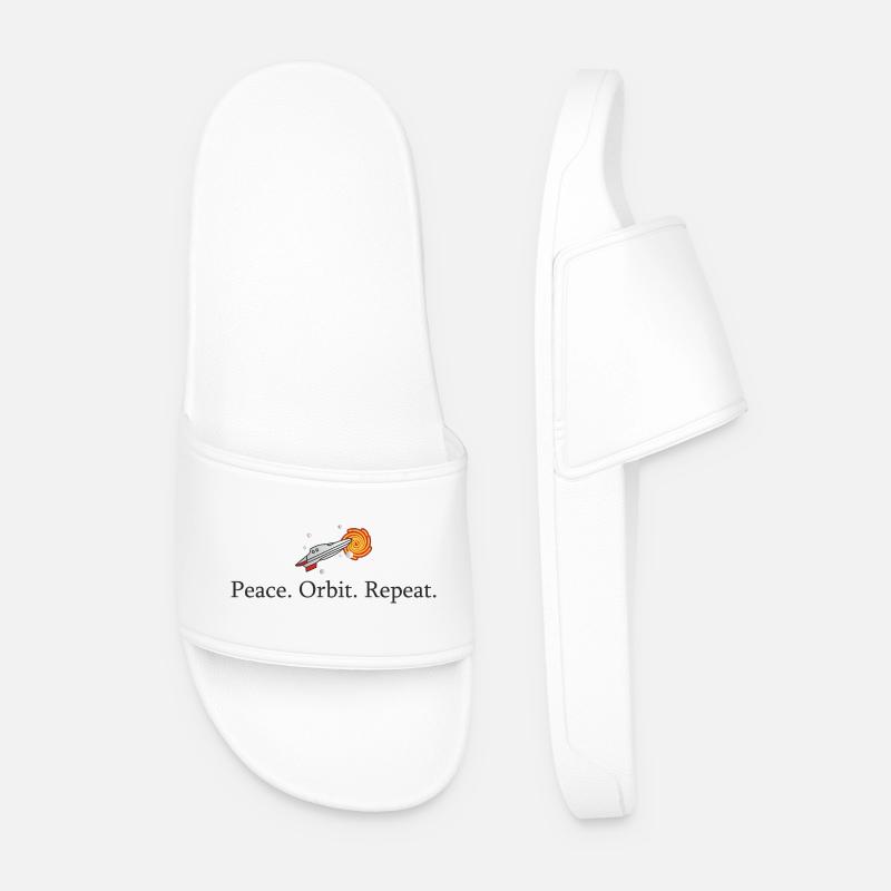 Peace Orbit Repeat Rocket - Men’s Pool Sliders - white