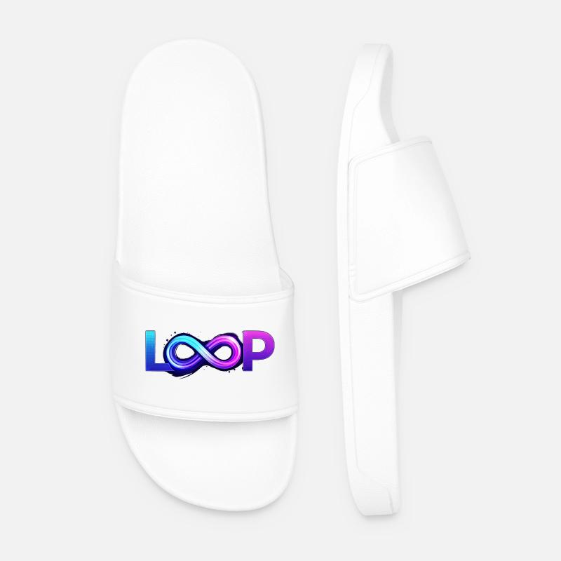 Neon Loop Infinity - Men’s Pool Sliders - white