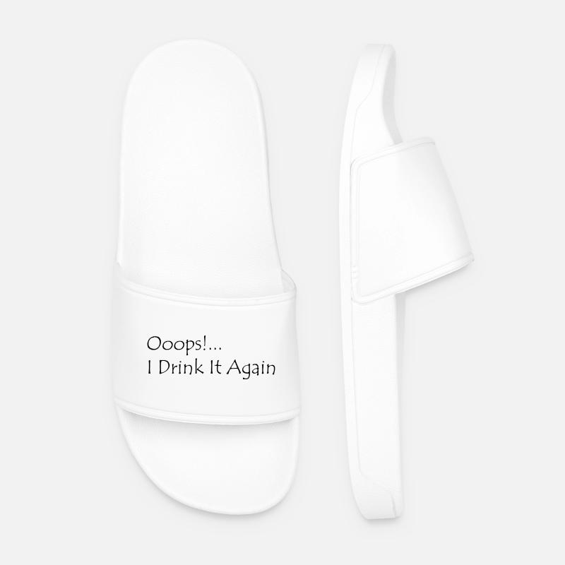 Ooops! I Drink it again - Men’s Pool Sliders - white