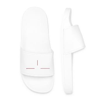Graphique minimaliste à la ligne rouge - Claquettes Homme - blanc - Devant