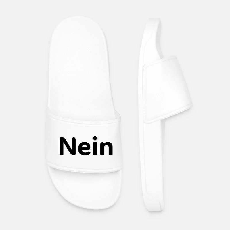 Nein – Lustiger Deutscher Statement Spruch - Men’s Pool Sliders - white