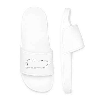 Puerto Rico Outline - Men’s Pool Sliders - white - Front