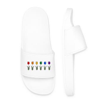 Tulipes dans la variété florale de la Fierté LGBTQ - Claquettes Homme - blanc - Devant