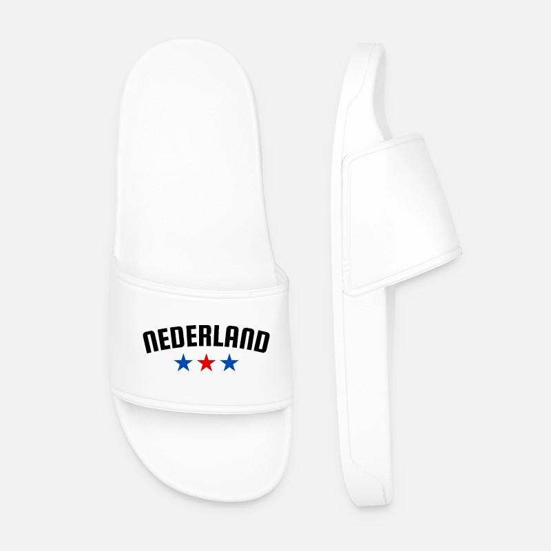 Niederlande 3 Sterne Design - Männer Badelatschen - Weiß