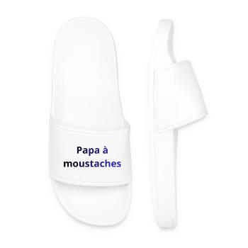 papa_moustaches - Claquettes Homme - blanc - Devant