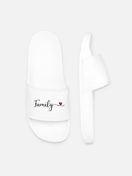Family Heart - Men’s Pool Sliders - white
