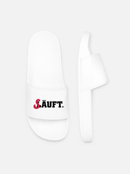läuft säuft - Männer Badelatschen - Weiß
