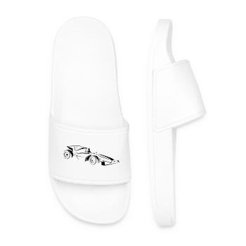 Dessin de lignes minimaliste de voitures de course - Claquettes Homme - blanc - Devant