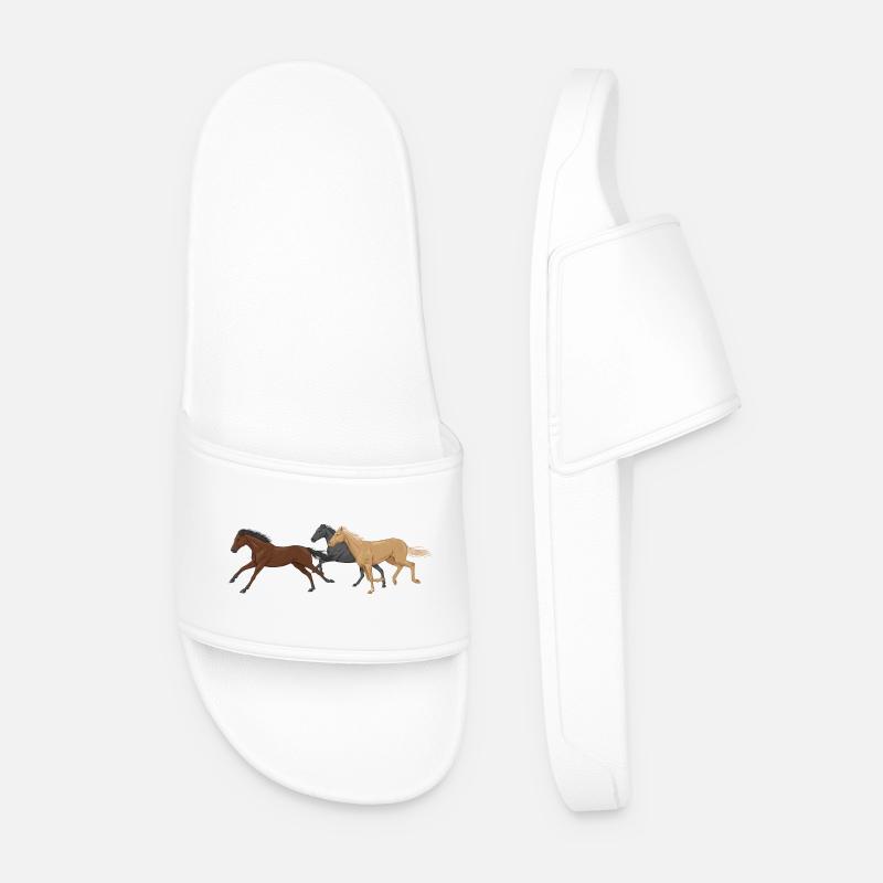 Three Horses - Männer Badelatschen - Weiß