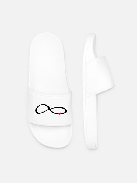 Infinity sign symbol gift love - Men’s Pool Sliders - white