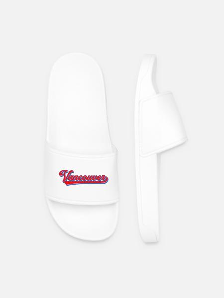 Vancouver Lettering Retro Style - Men’s Pool Sliders - white