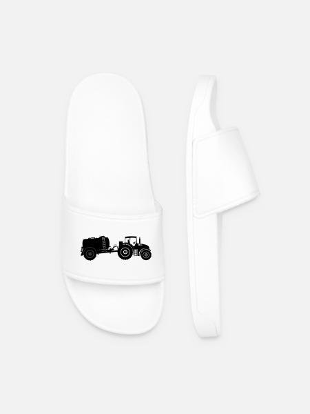Tractor with vulture tank - Men’s Pool Sliders - white
