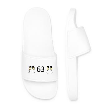 63.Geburtstag 63 Jahre Jubiläum 63 Zahl 63 schwarz - Männer Badelatschen - Weiß - Vorne