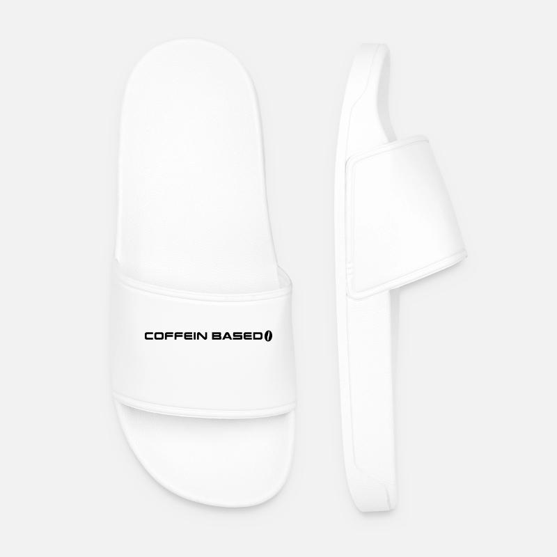 Caffeine based - Coffee lovers - Men’s Pool Sliders - white