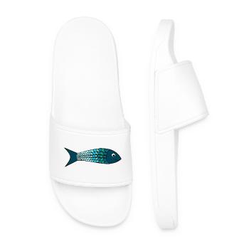 EASTER. FISH. APRIL FOOL. HOLIDAY. SUMMER - Men’s Pool Sliders - white - Front