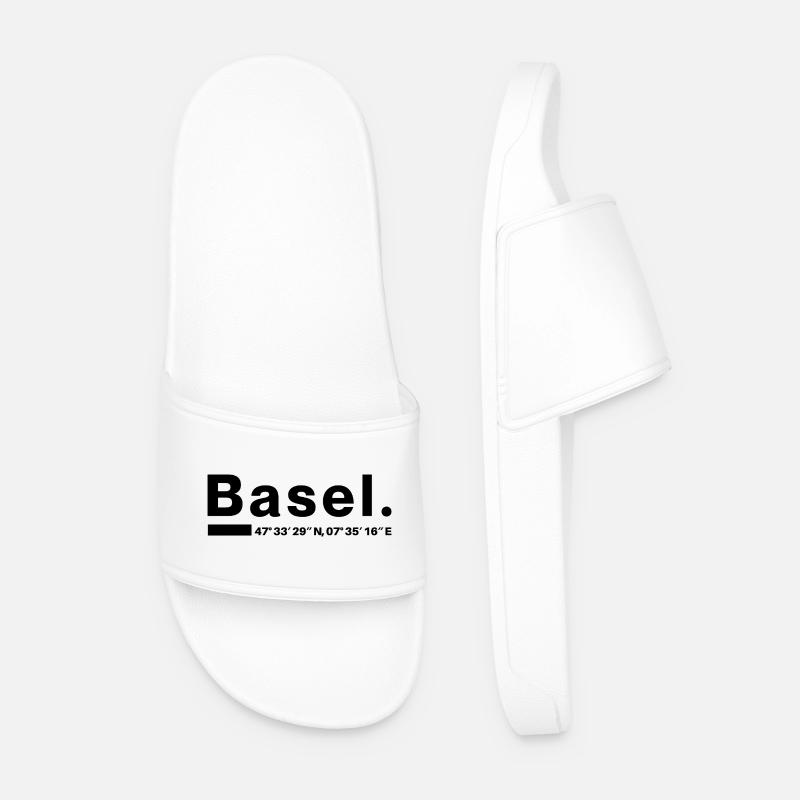 Basel Koordinaten - Männer Badelatschen - Weiß