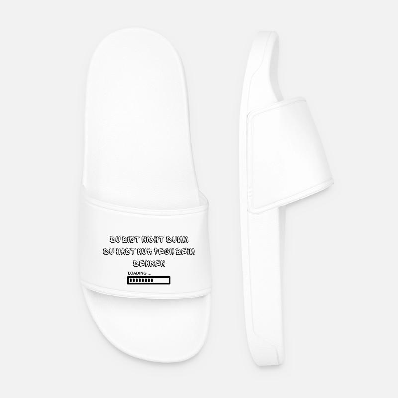Pech beim Denken - Männer Badelatschen - Weiß