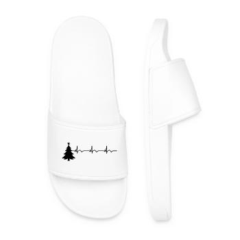 ECG du sapin de Noël Battement de cœur Méchant de Noël - Claquettes Homme - blanc - Devant