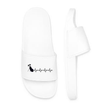 Golfeur Golfeur Golf Golf Sac de golf ECG Battement de cœur - Claquettes Homme - blanc - Devant
